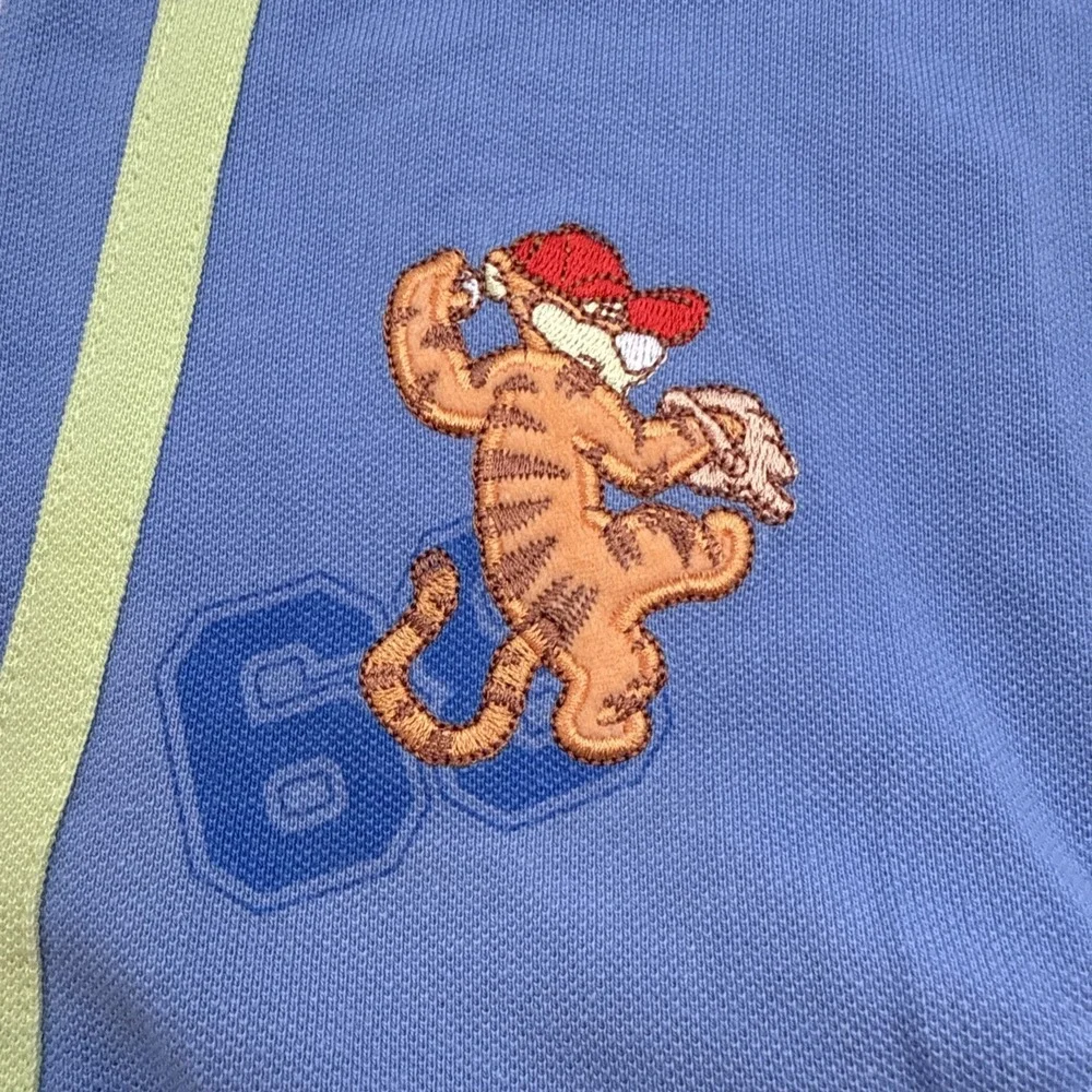 Vtg Disney Embroidered Tigger Baseball 6-9 Month Romper One Piece Outfit Blue